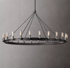 Vintage Round Outdoor Chandelier - YhLamps
