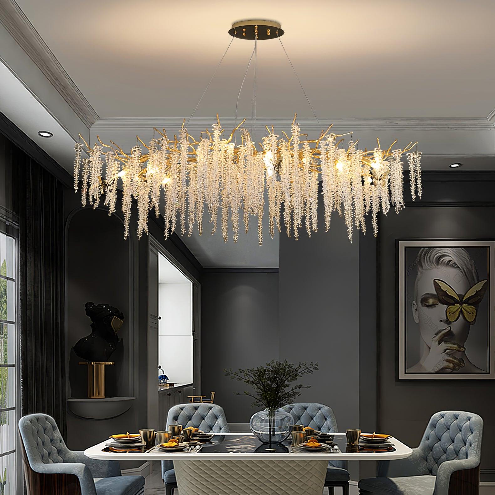 Wisteria Flower Crystal Chandelier - YhLamps