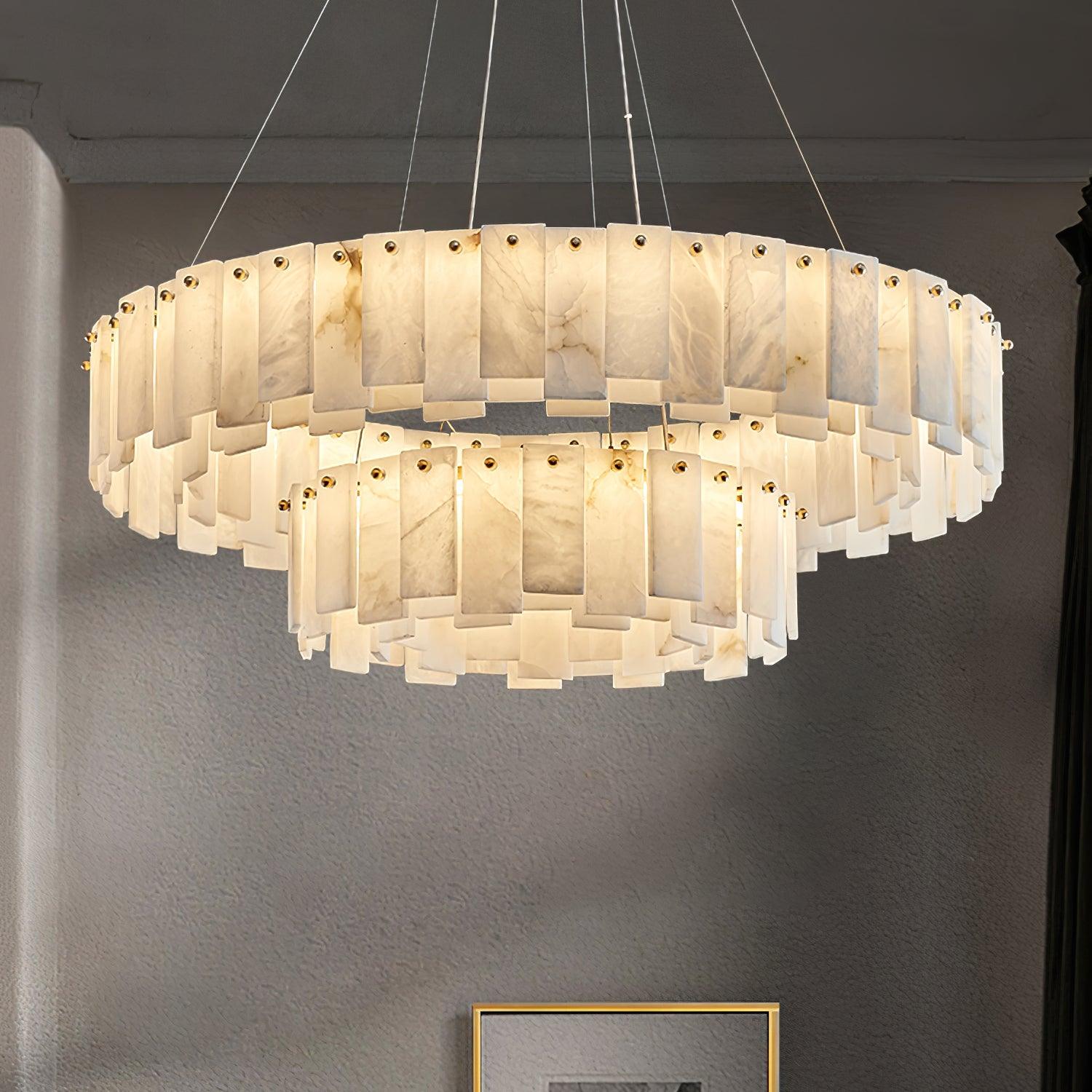 Celestial Alabaster Round Chandelier - YhLamps