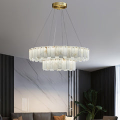 Celestial Alabaster Round Chandelier - YhLamps
