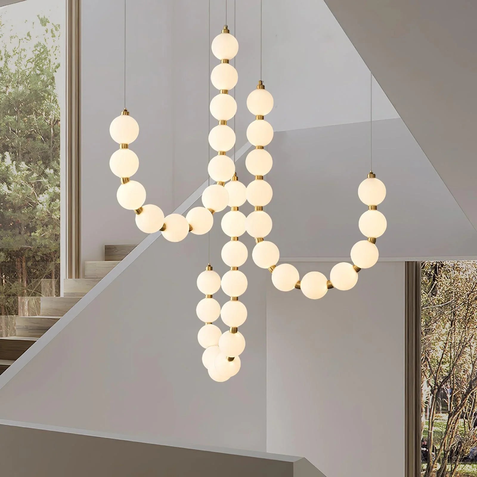 Acrylic Pearl Necklace Chandelier - YhLamps