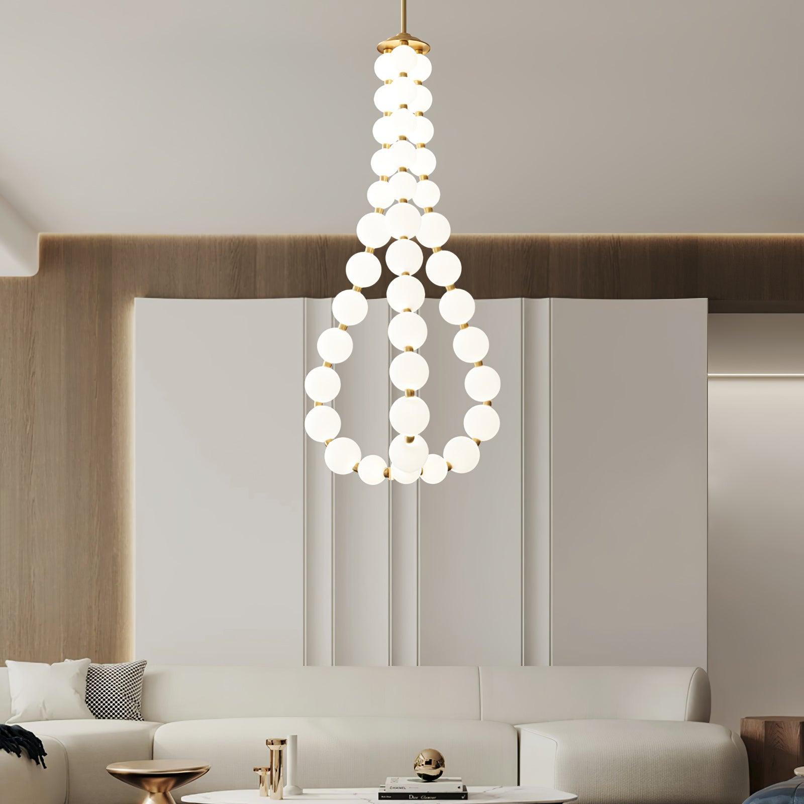 Acrylic Pearl Necklace Chandelier - YhLamps