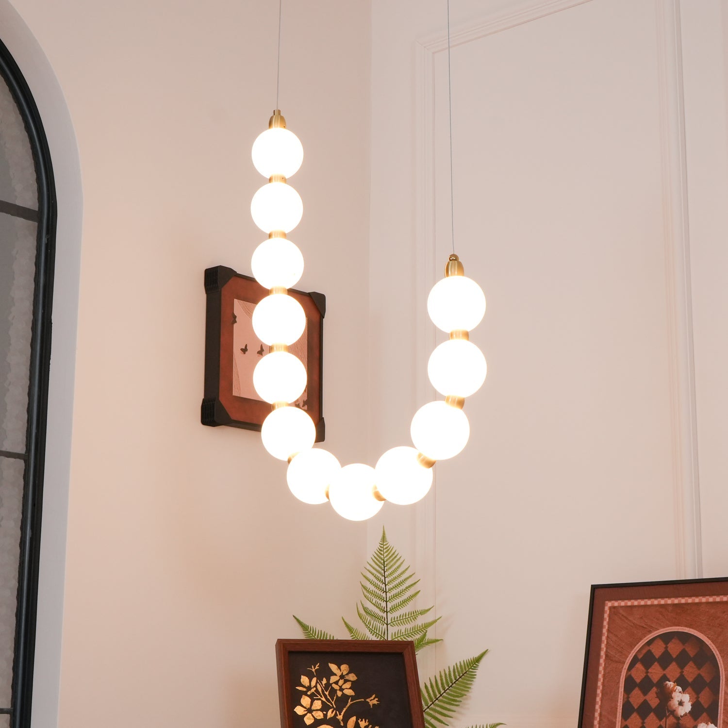 Acrylic Pearl Necklace Chandelier - YhLamps