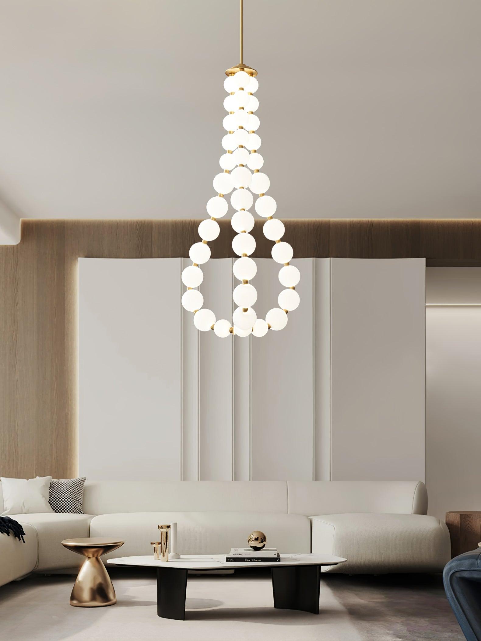 Acrylic Pearl Necklace Chandelier - YhLamps