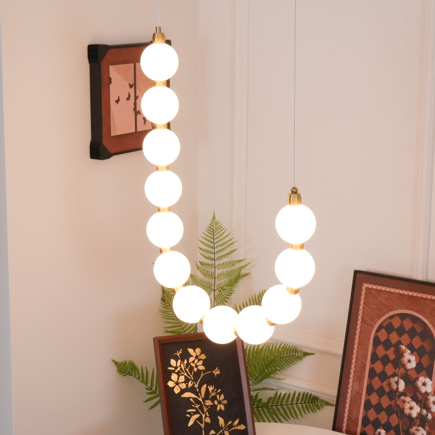 Acrylic Pearl Necklace Chandelier - YhLamps