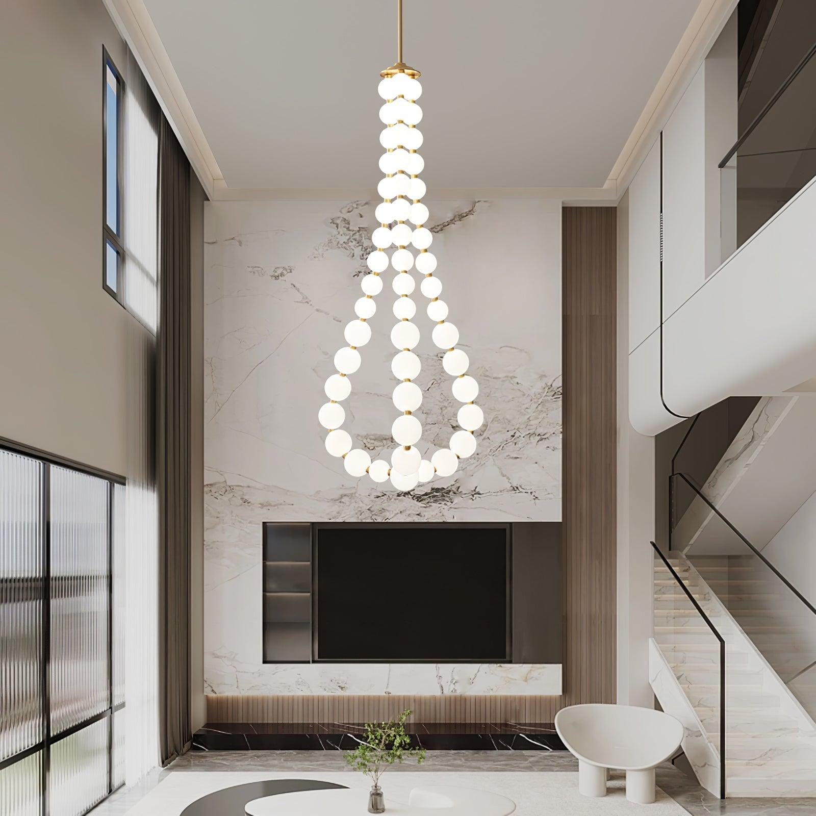Acrylic Pearl Necklace Chandelier - YhLamps