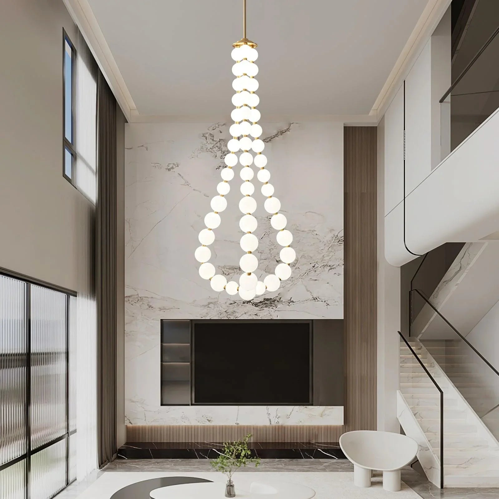 Acrylic Pearl Necklace Chandelier - YhLamps