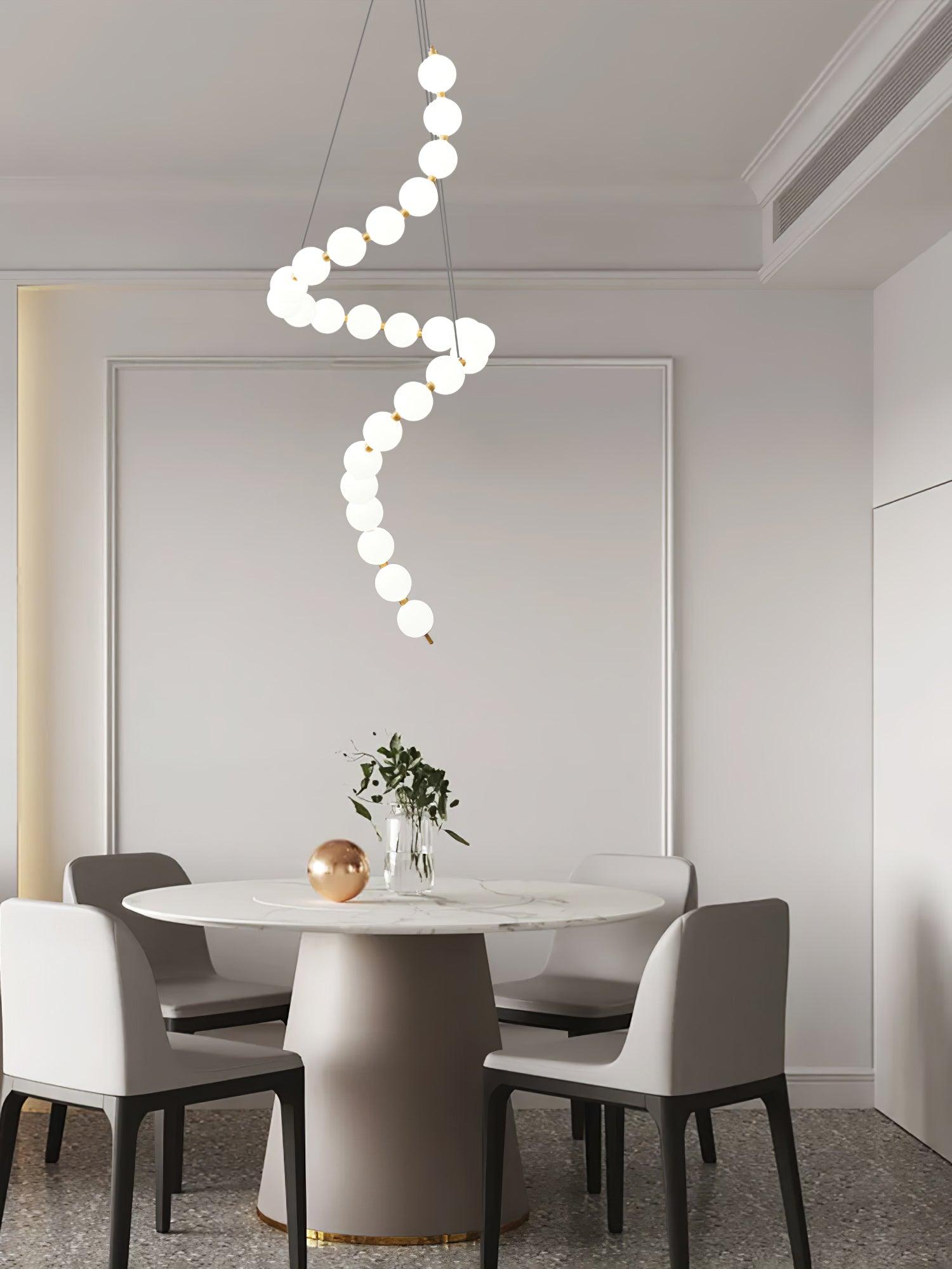 Acrylic Pearl Necklace Chandelier - YhLamps