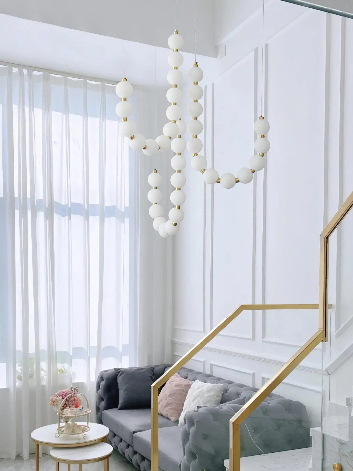 Acrylic Pearl Necklace Chandelier - YhLamps