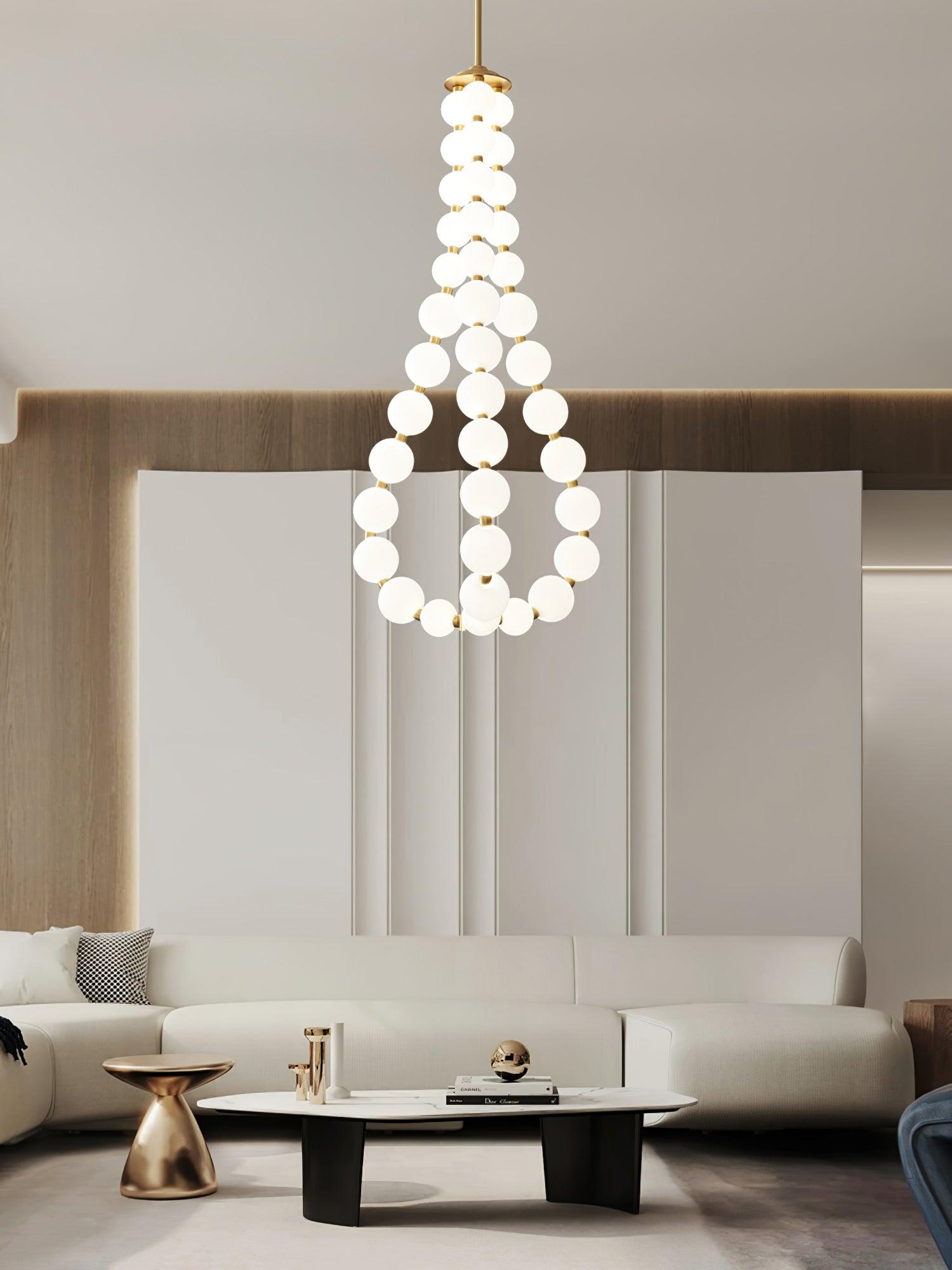 Acrylic Pearl Necklace Chandelier - YhLamps