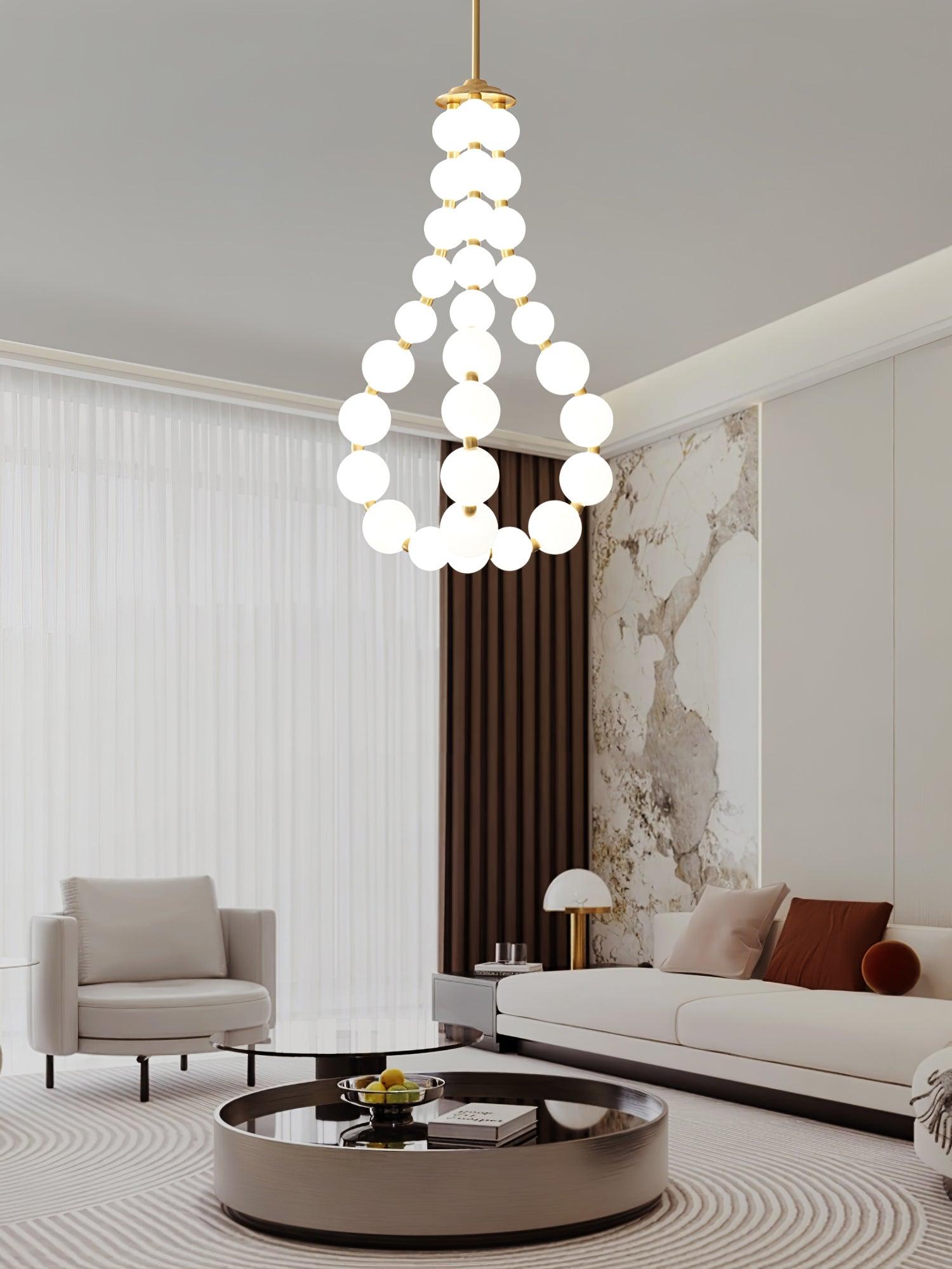 Acrylic Pearl Necklace Chandelier - YhLamps