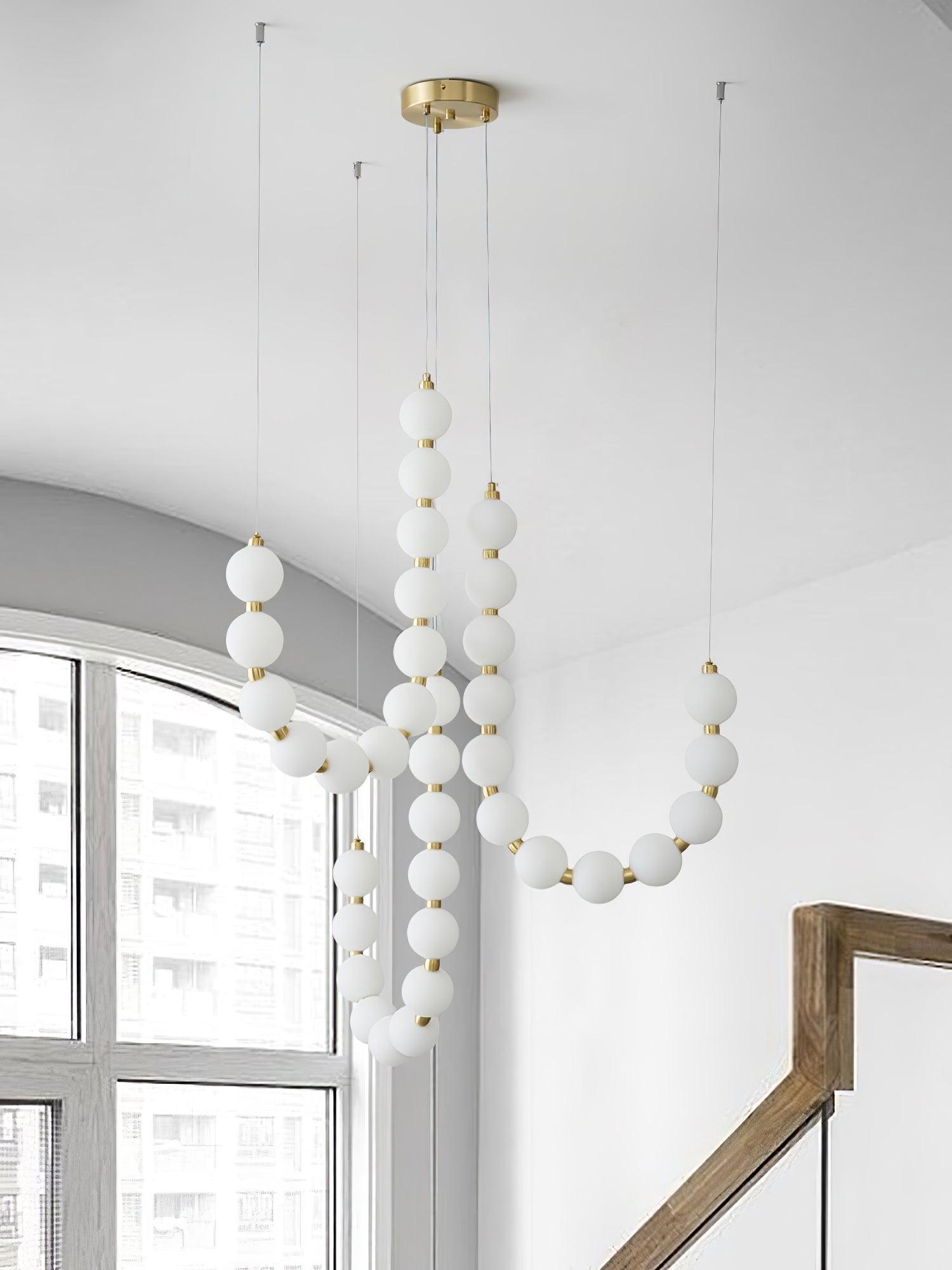 Acrylic Pearl Necklace Chandelier - YhLamps