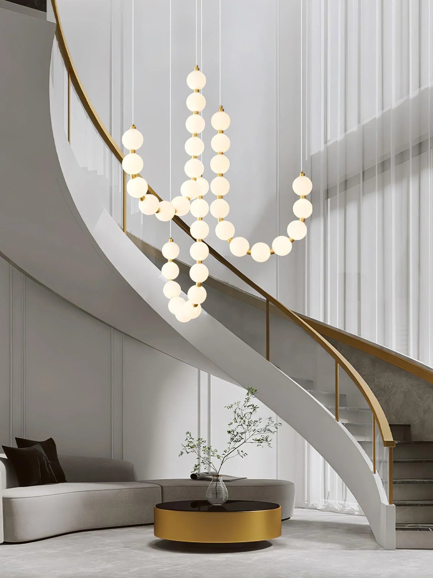 Acrylic Pearl Necklace Chandelier - YhLamps