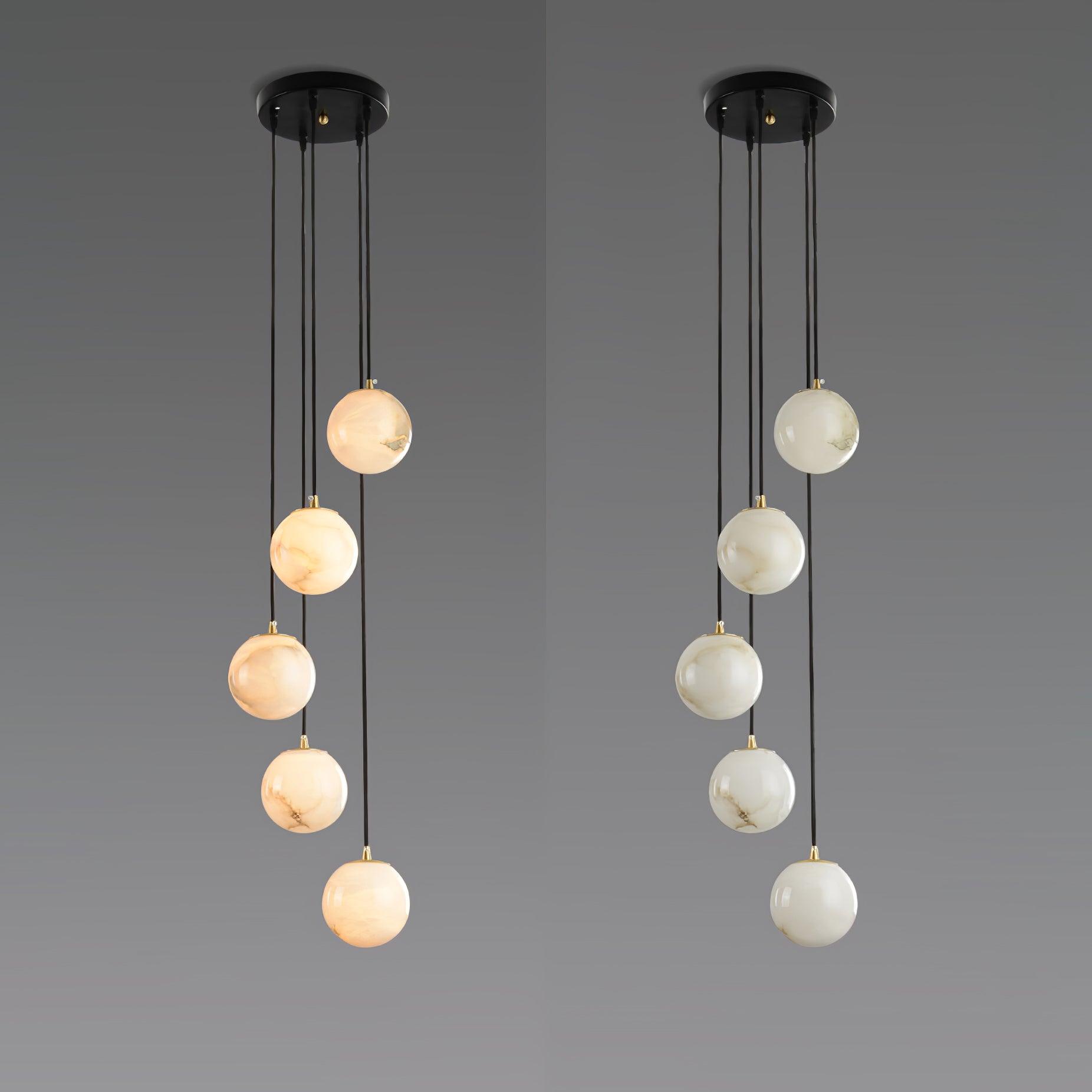 Alabaster Balls Cluster Chandelier - YhLamps