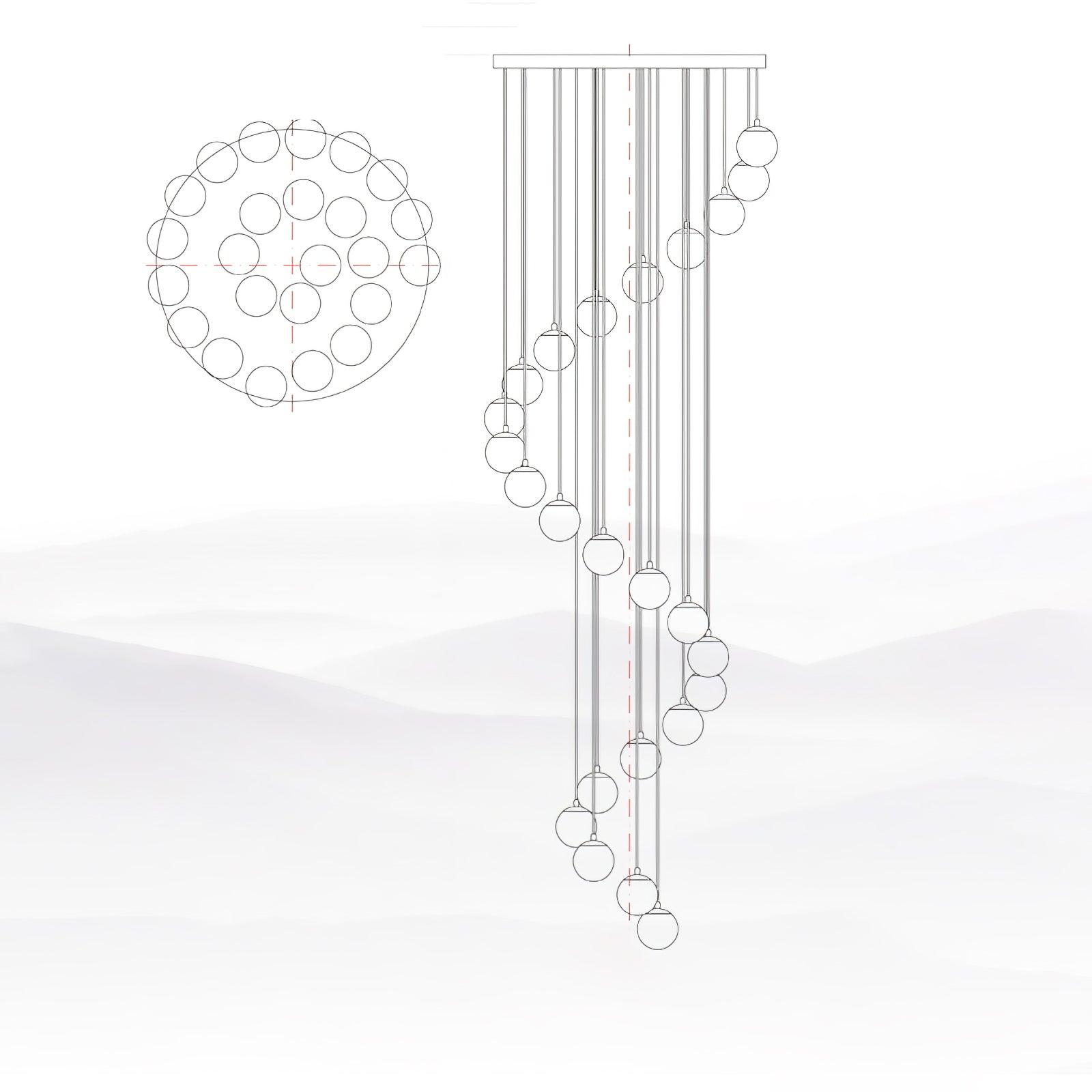 Alabaster Balls Cluster Chandelier - YhLamps