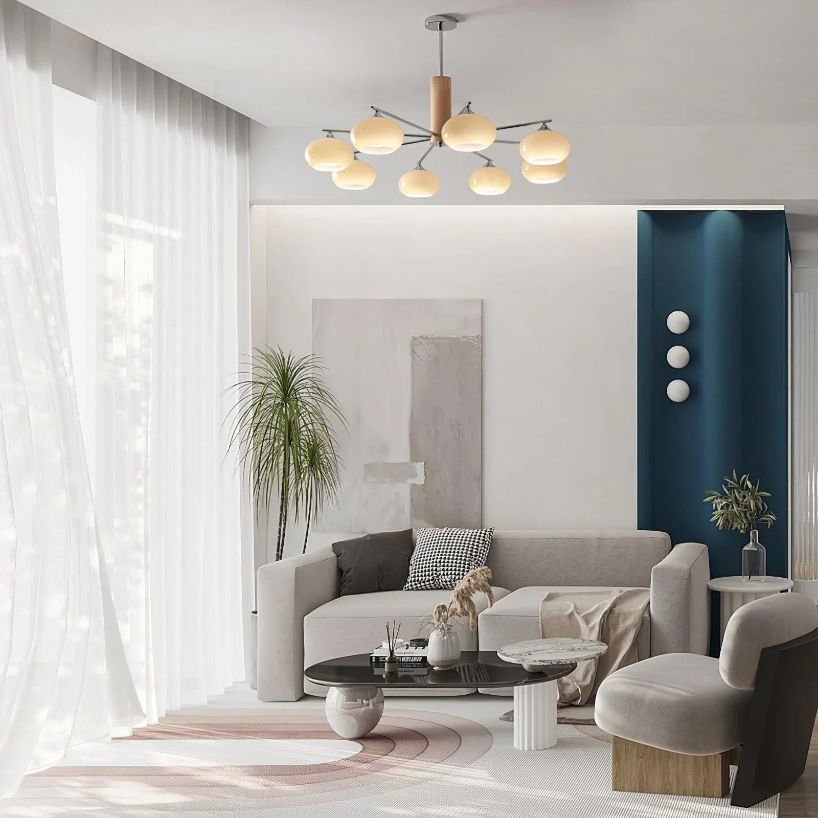 Elliptical Persimmon Chandelier - YhLamps
