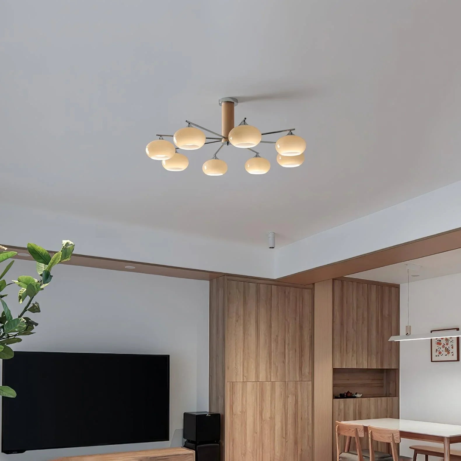 Elliptical Persimmon Chandelier - YhLamps