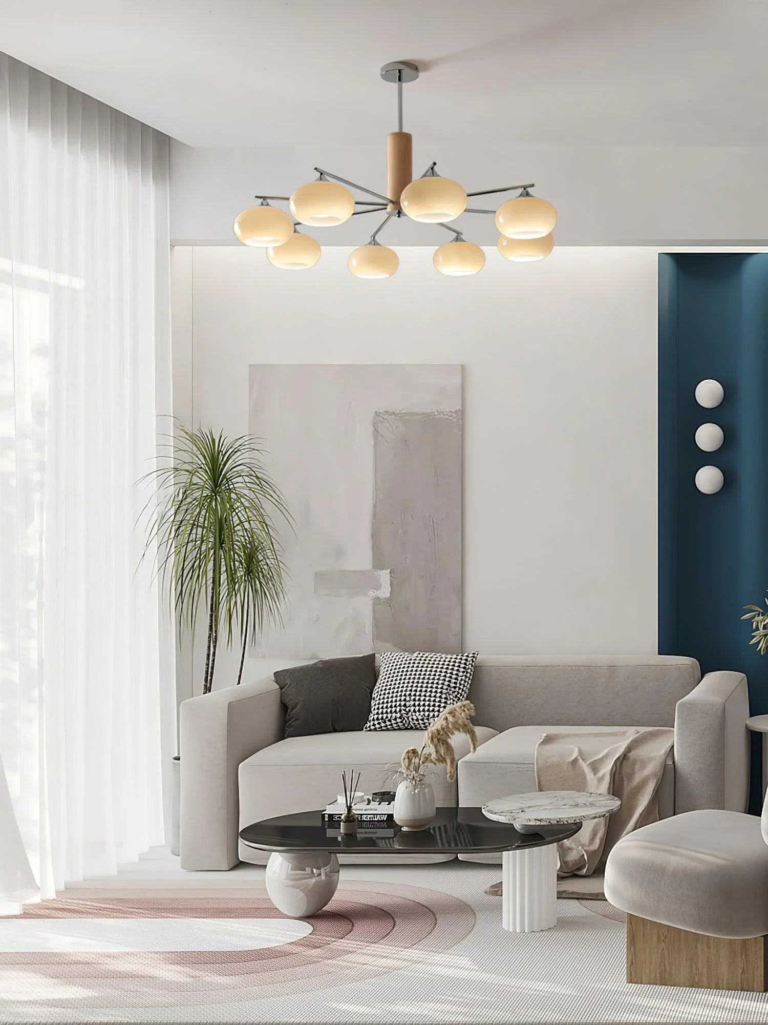 Elliptical Persimmon Chandelier - YhLamps
