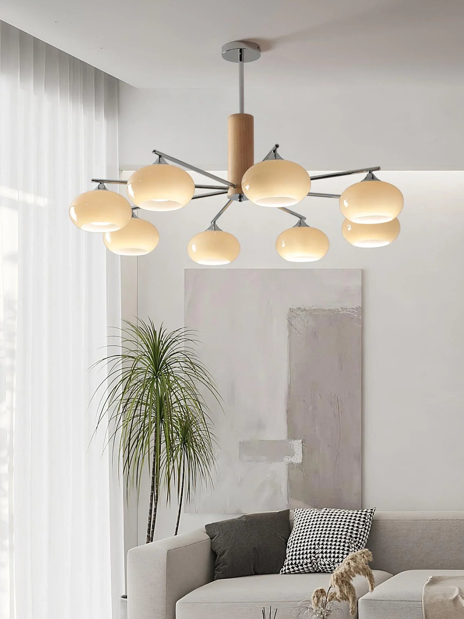 Elliptical Persimmon Chandelier - YhLamps
