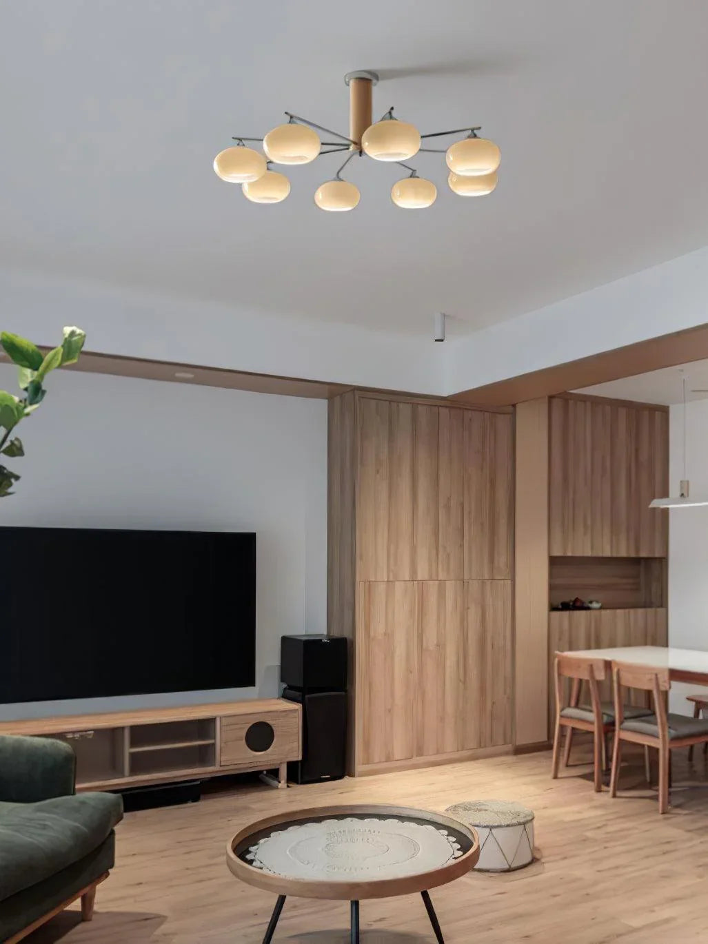 Elliptical Persimmon Chandelier - YhLamps