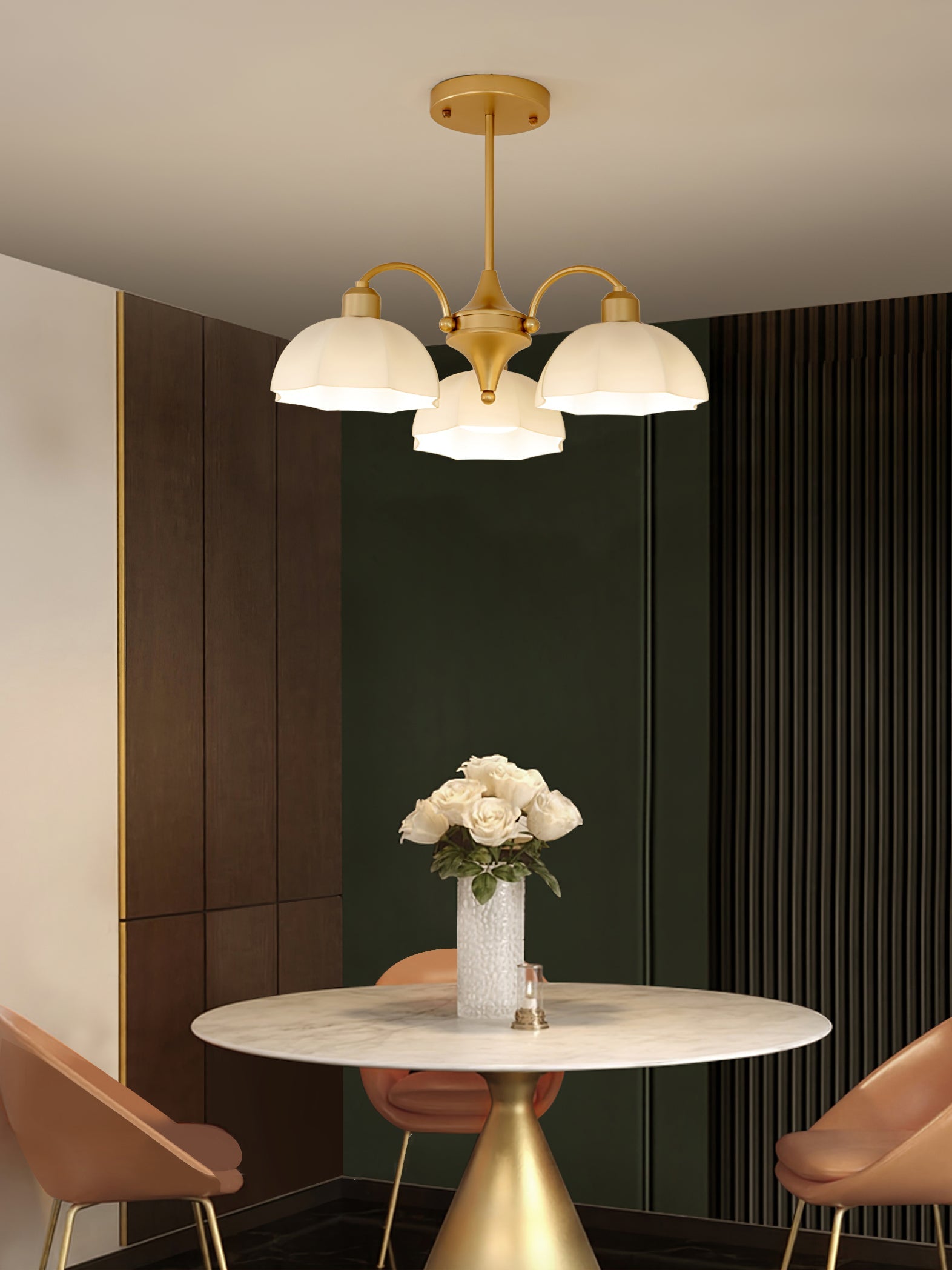 Frosted Glass Bell Chandelier - YhLamps