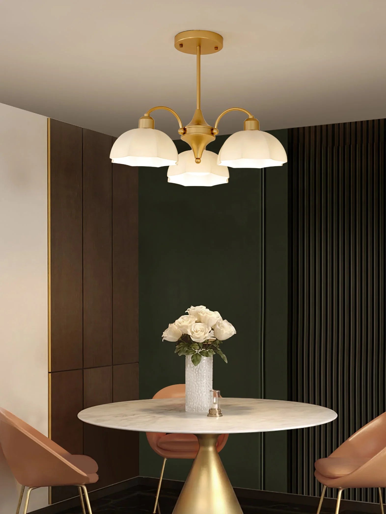 Frosted Glass Bell Chandelier - YhLamps