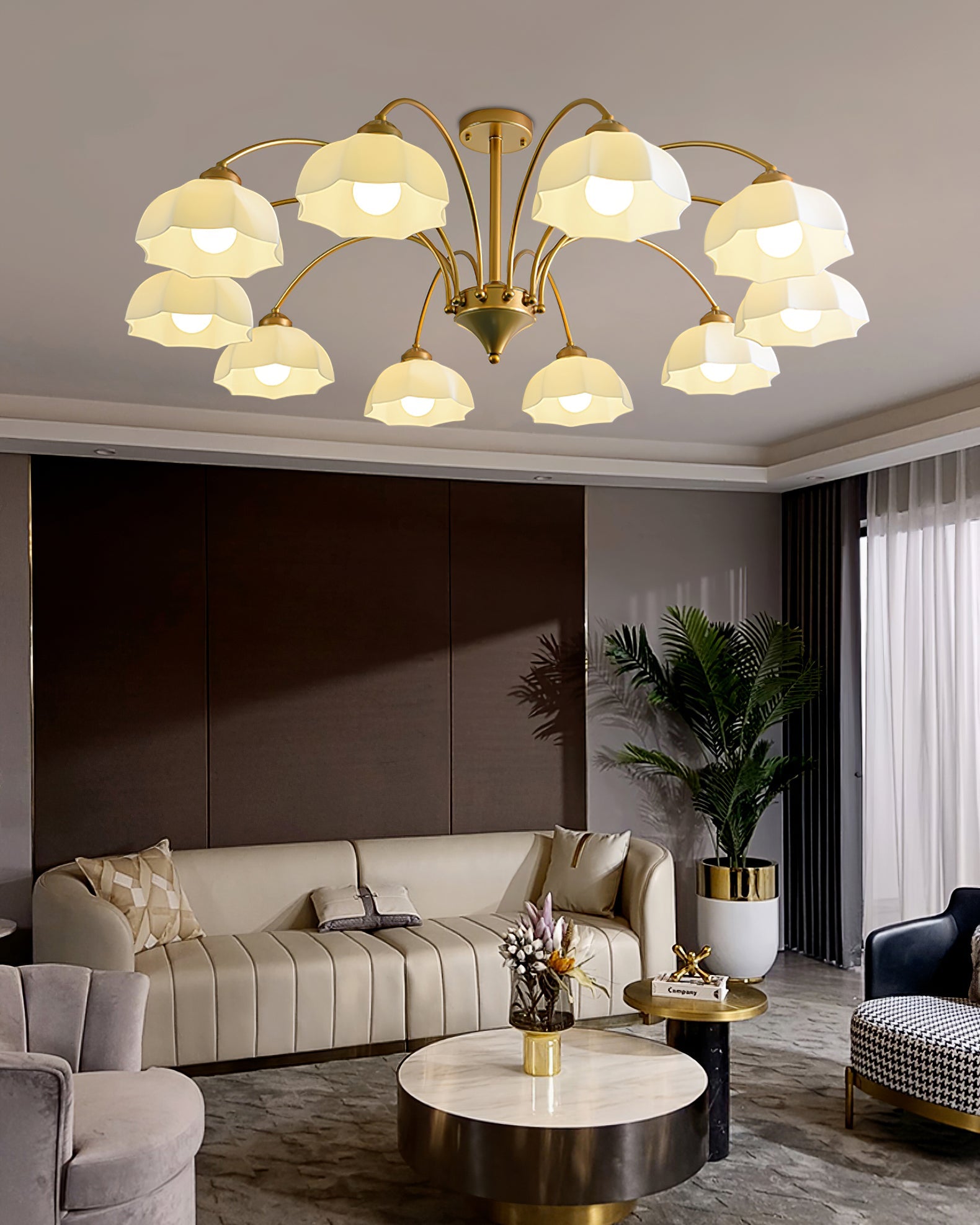 Frosted Glass Bell Chandelier - YhLamps
