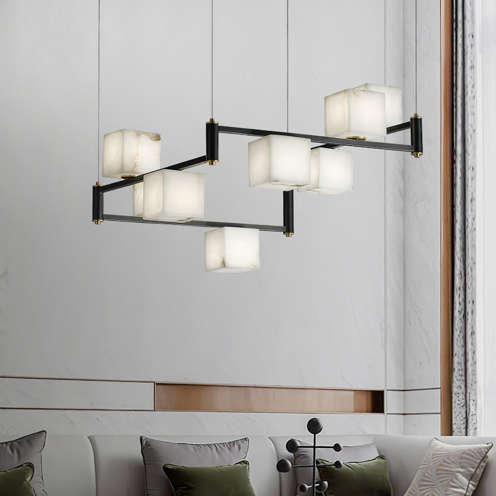Alabaster Square Box Chandelier - YhLamps