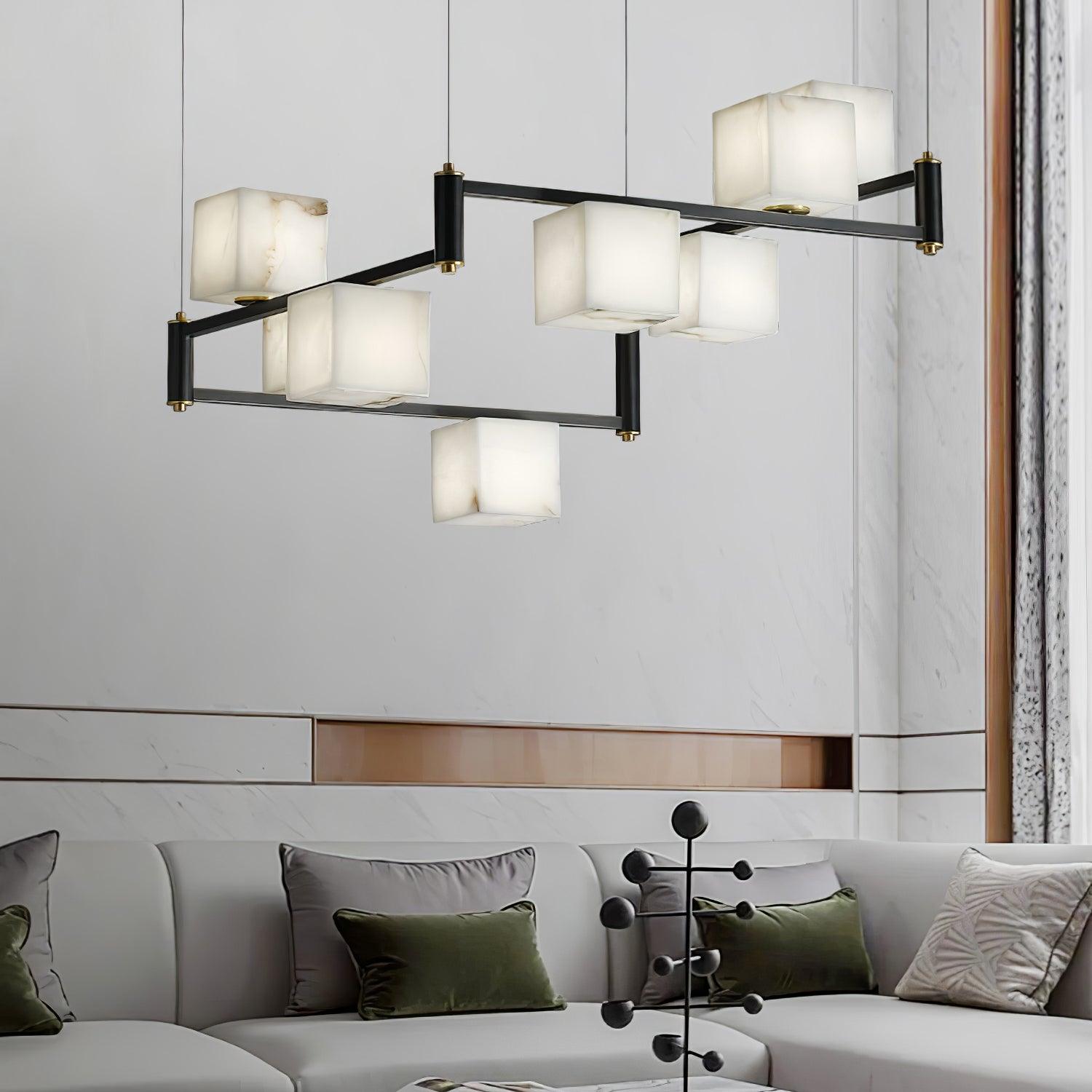 Alabaster Square Box Chandelier - YhLamps