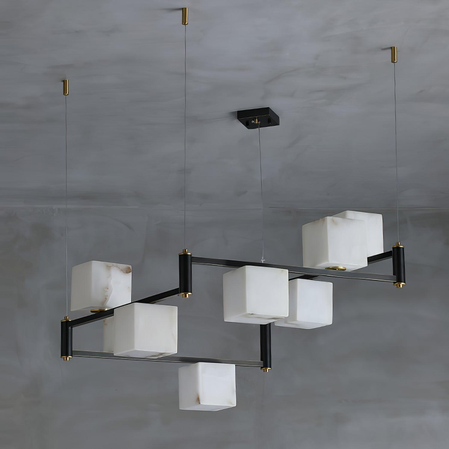 Alabaster Square Box Chandelier - YhLamps