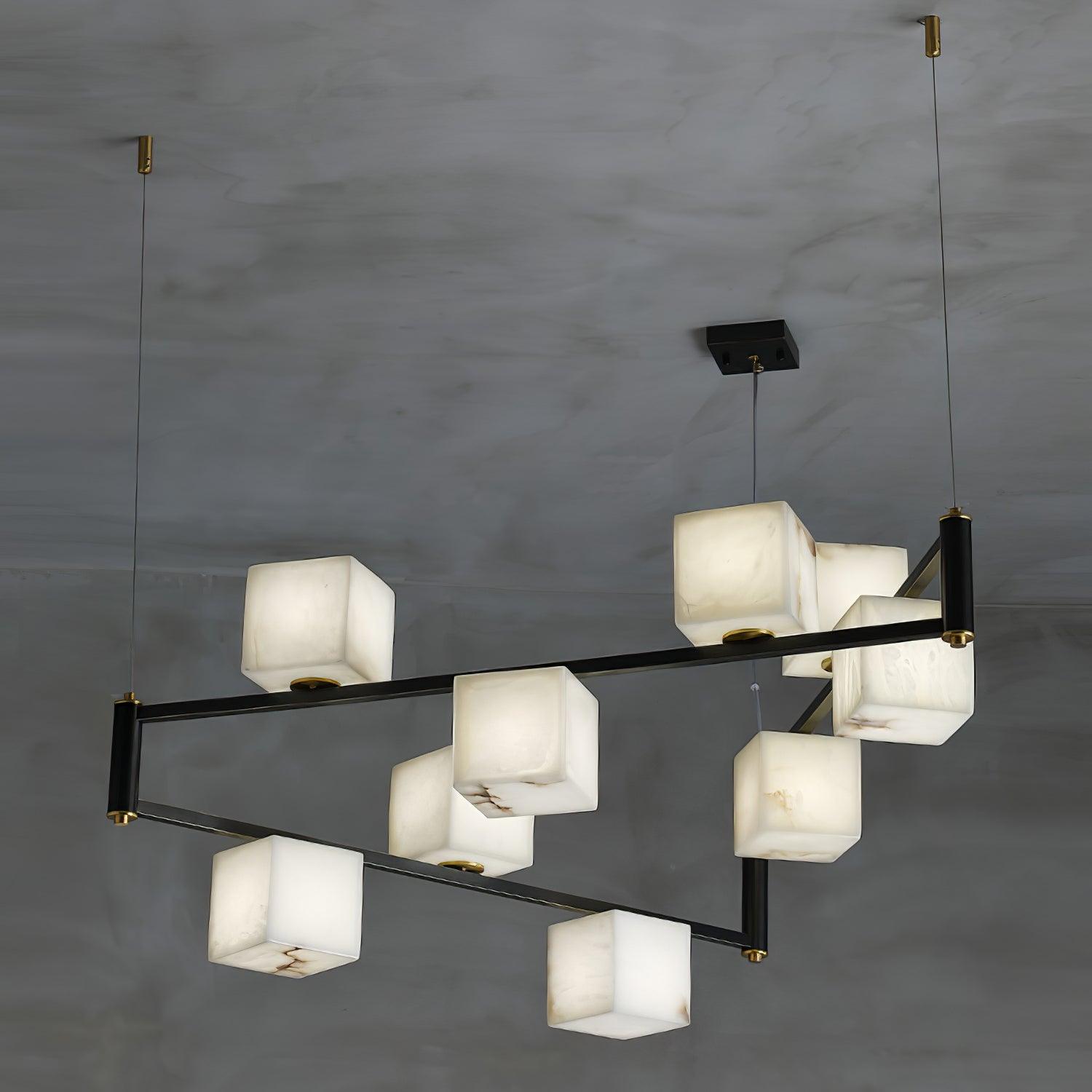 Alabaster Square Box Chandelier - YhLamps