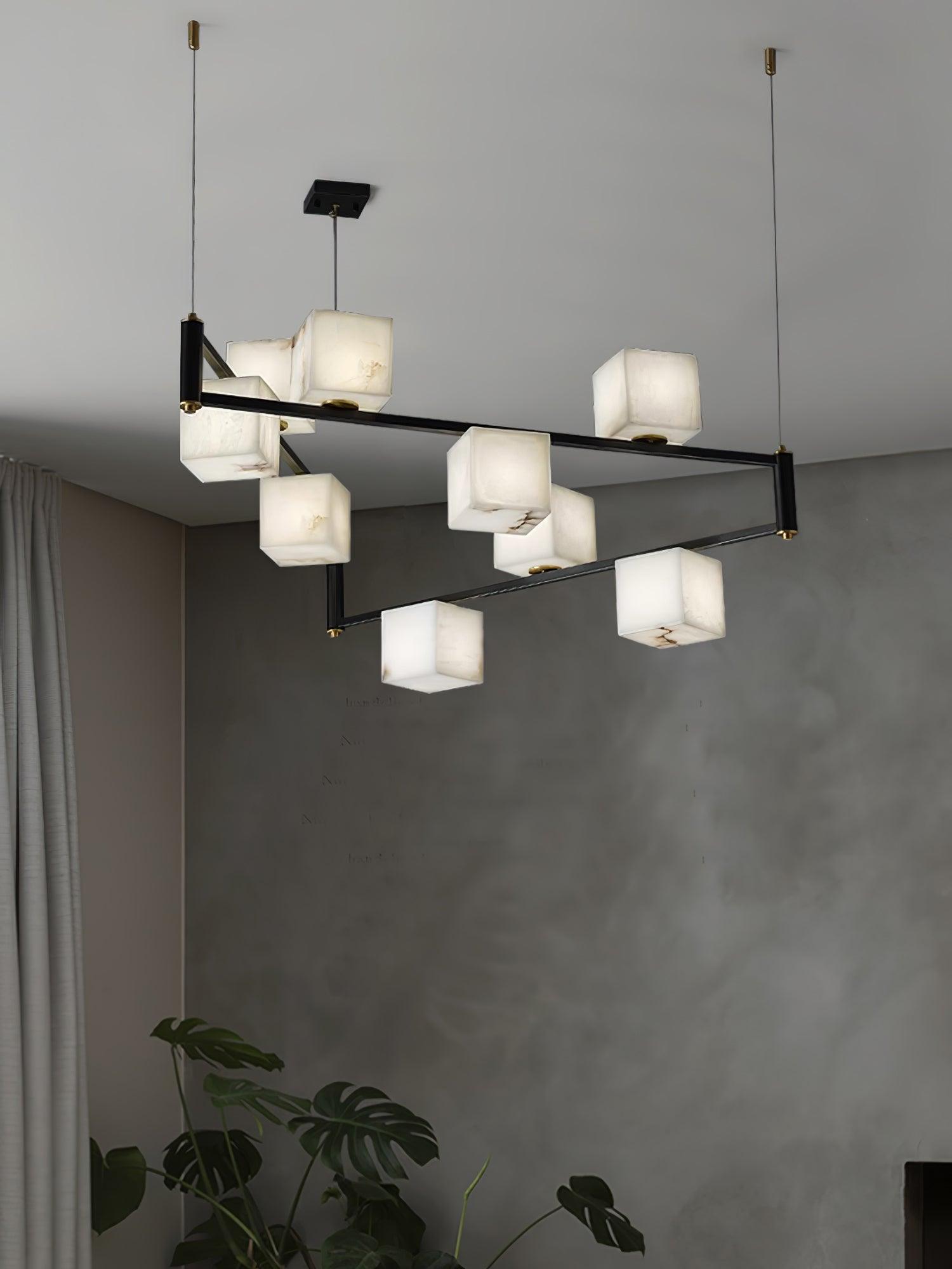 Alabaster Square Box Chandelier - YhLamps
