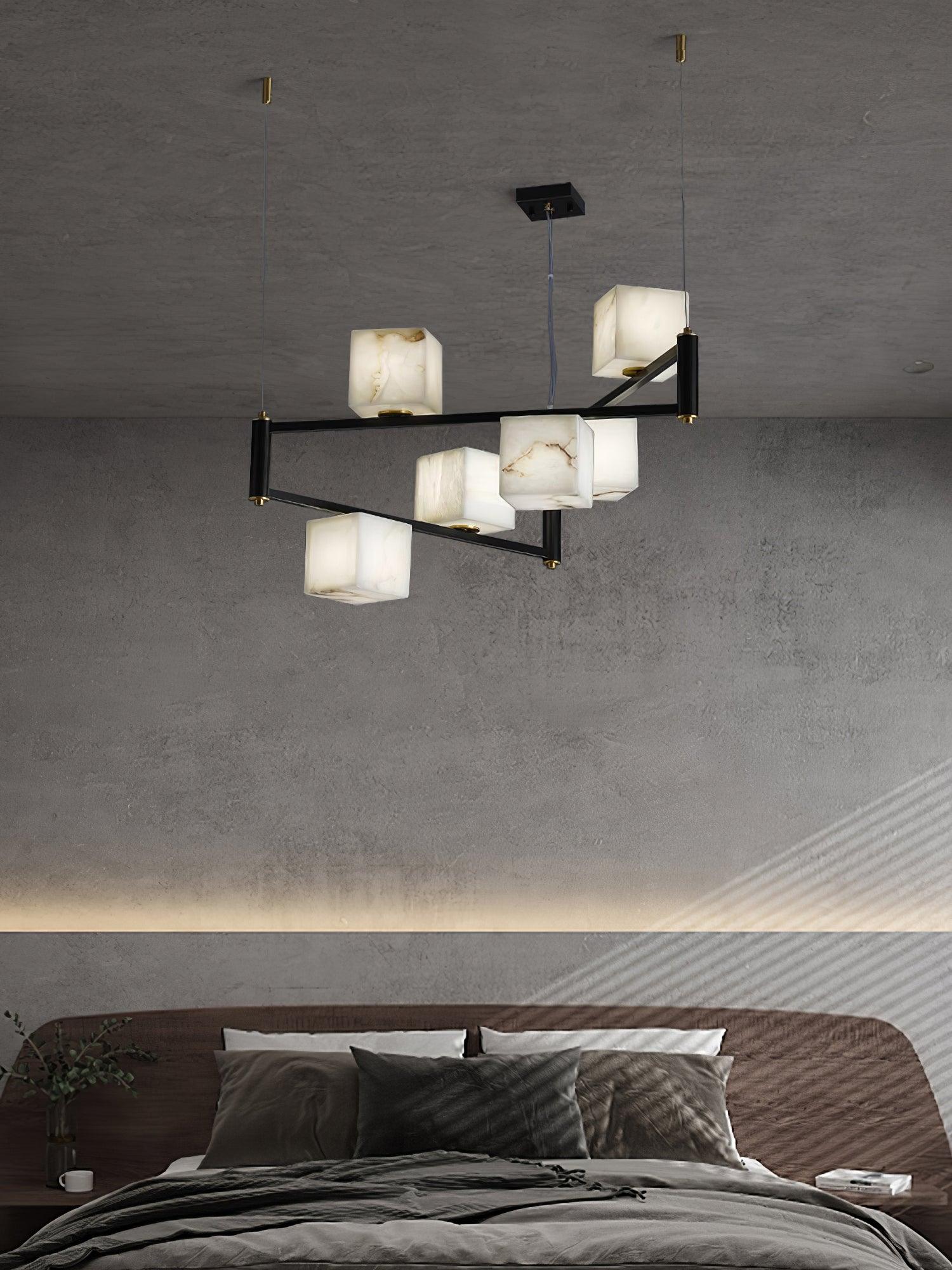 Alabaster Square Box Chandelier - YhLamps