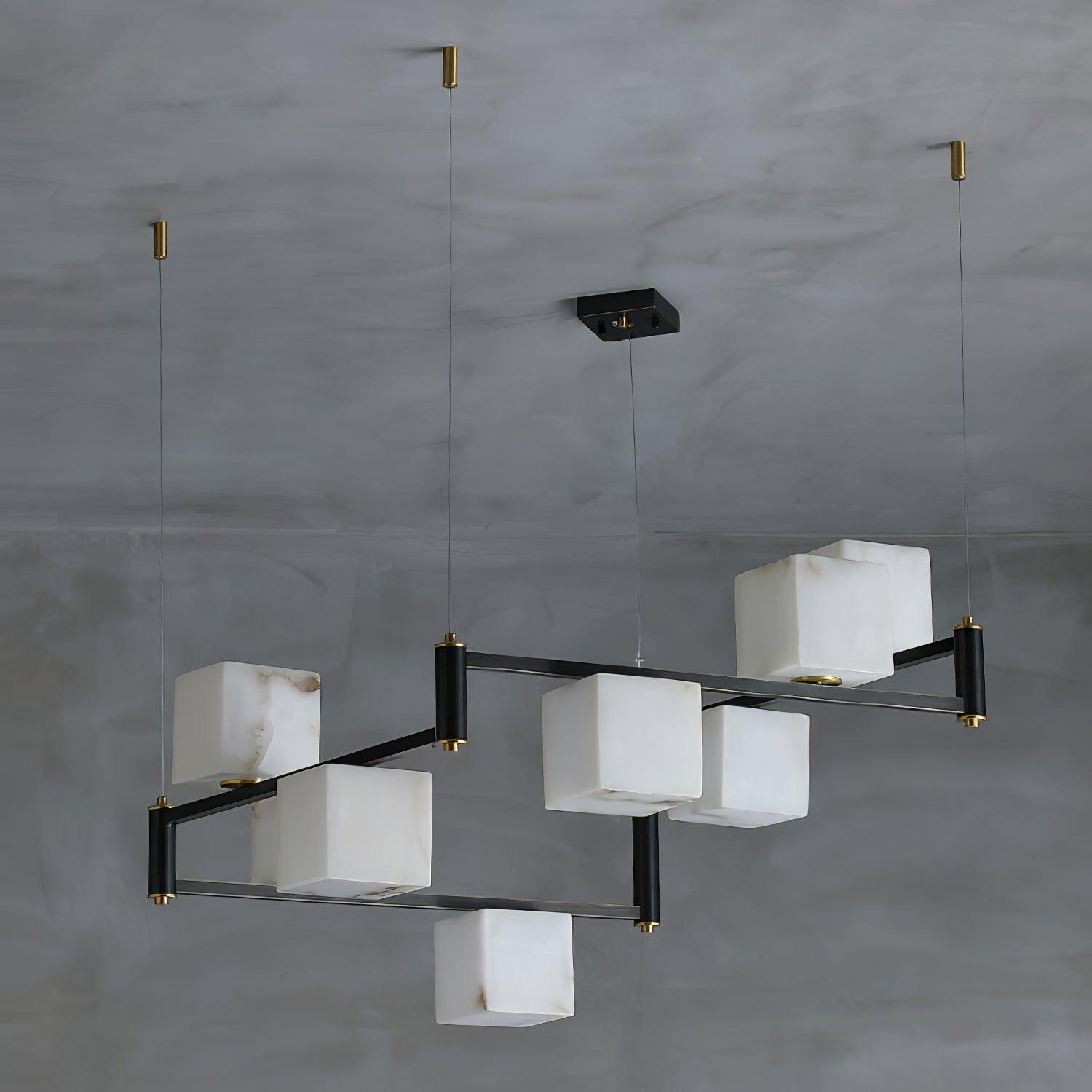 Alabaster Square Box Chandelier - YhLamps