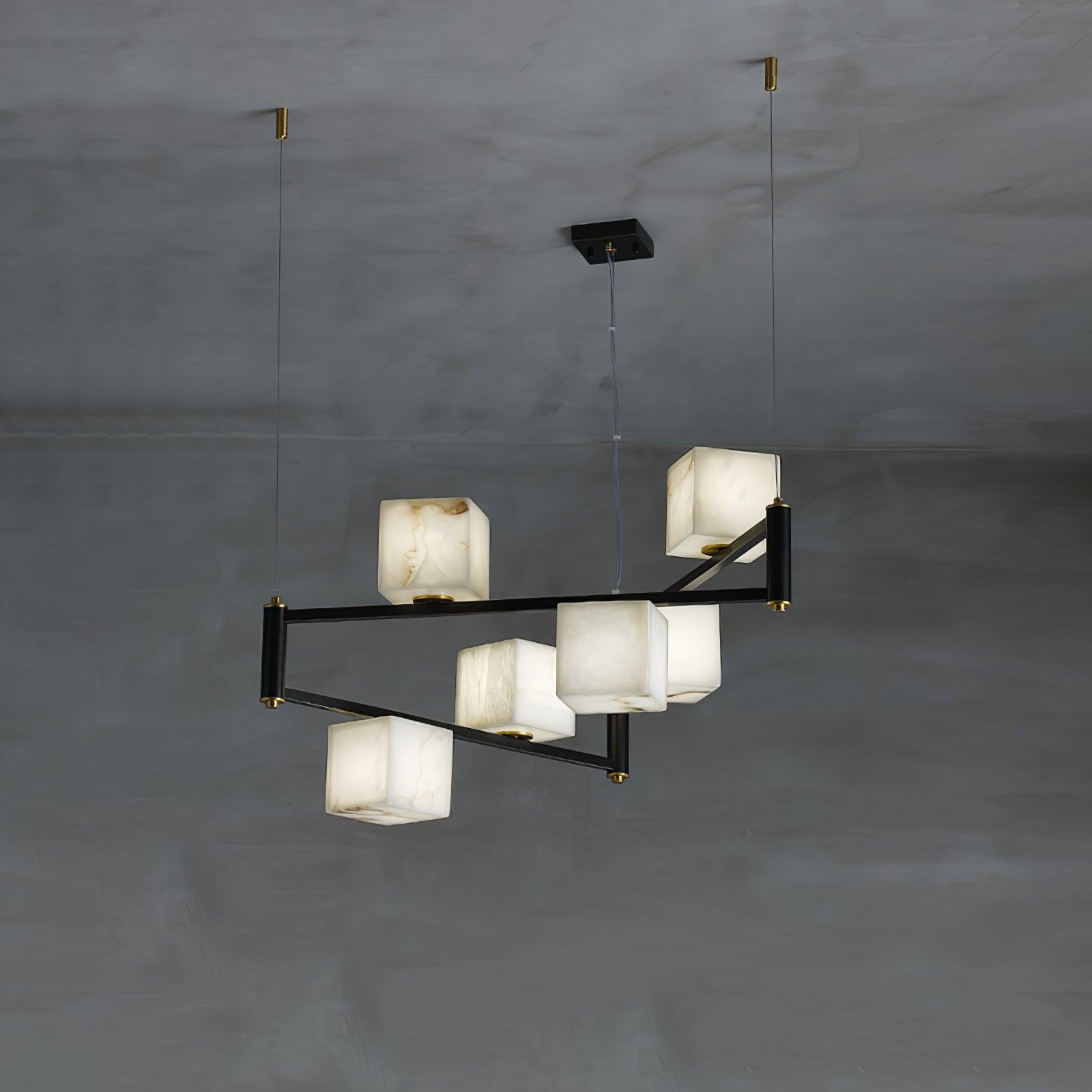 Alabaster Square Box Chandelier - YhLamps