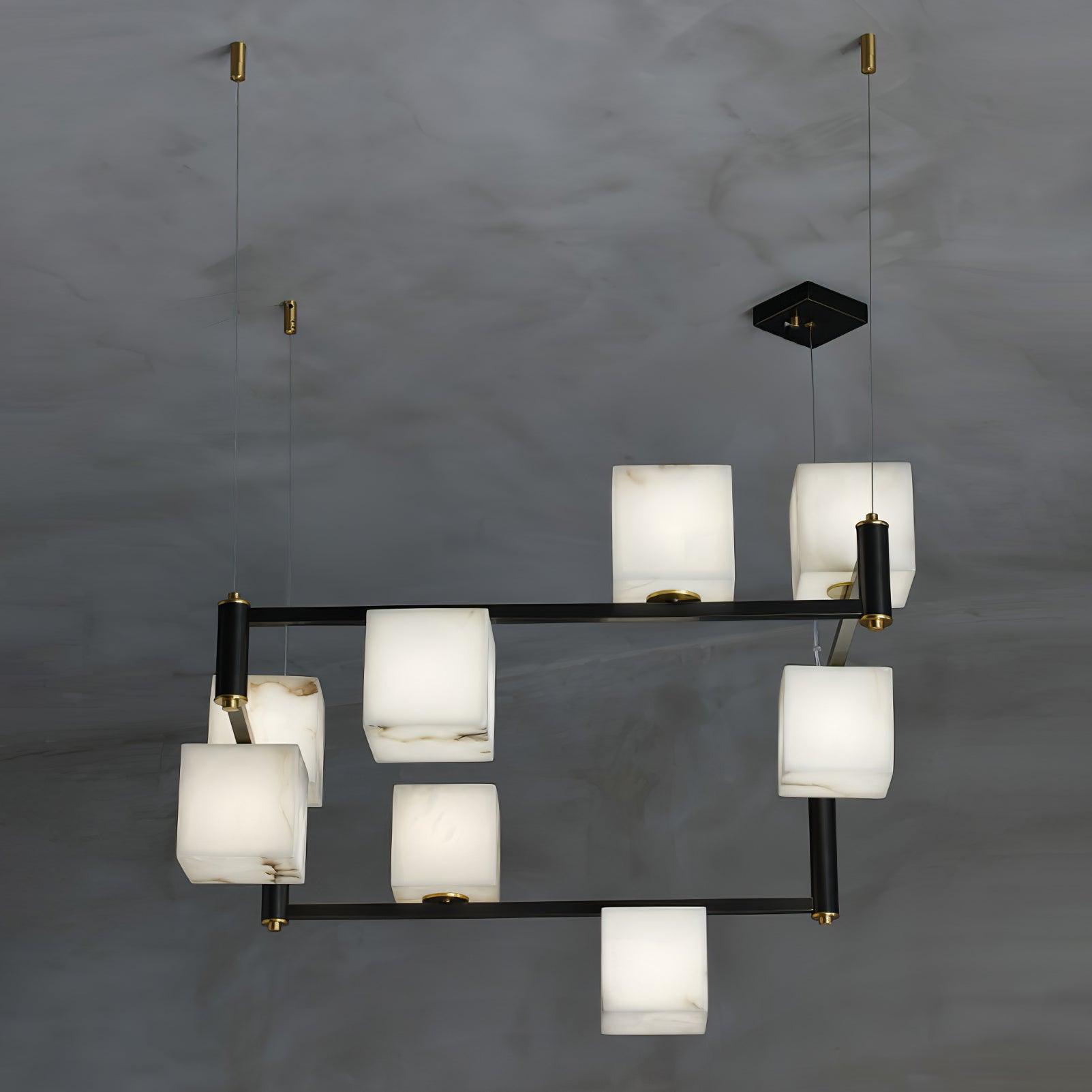 Alabaster Square Box Chandelier - YhLamps