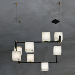 Alabaster Square Box Chandelier - YhLamps