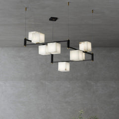 Alabaster Square Box Chandelier - YhLamps