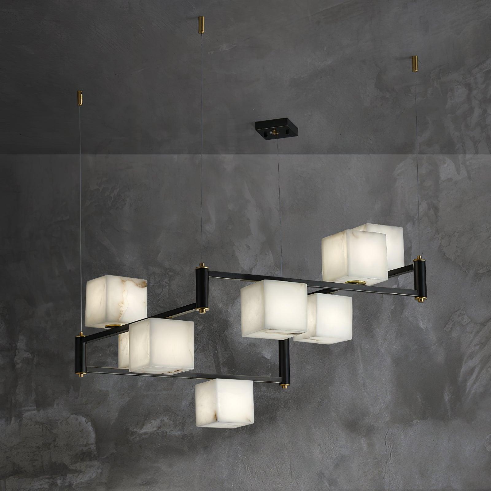 Alabaster Square Box Chandelier - YhLamps