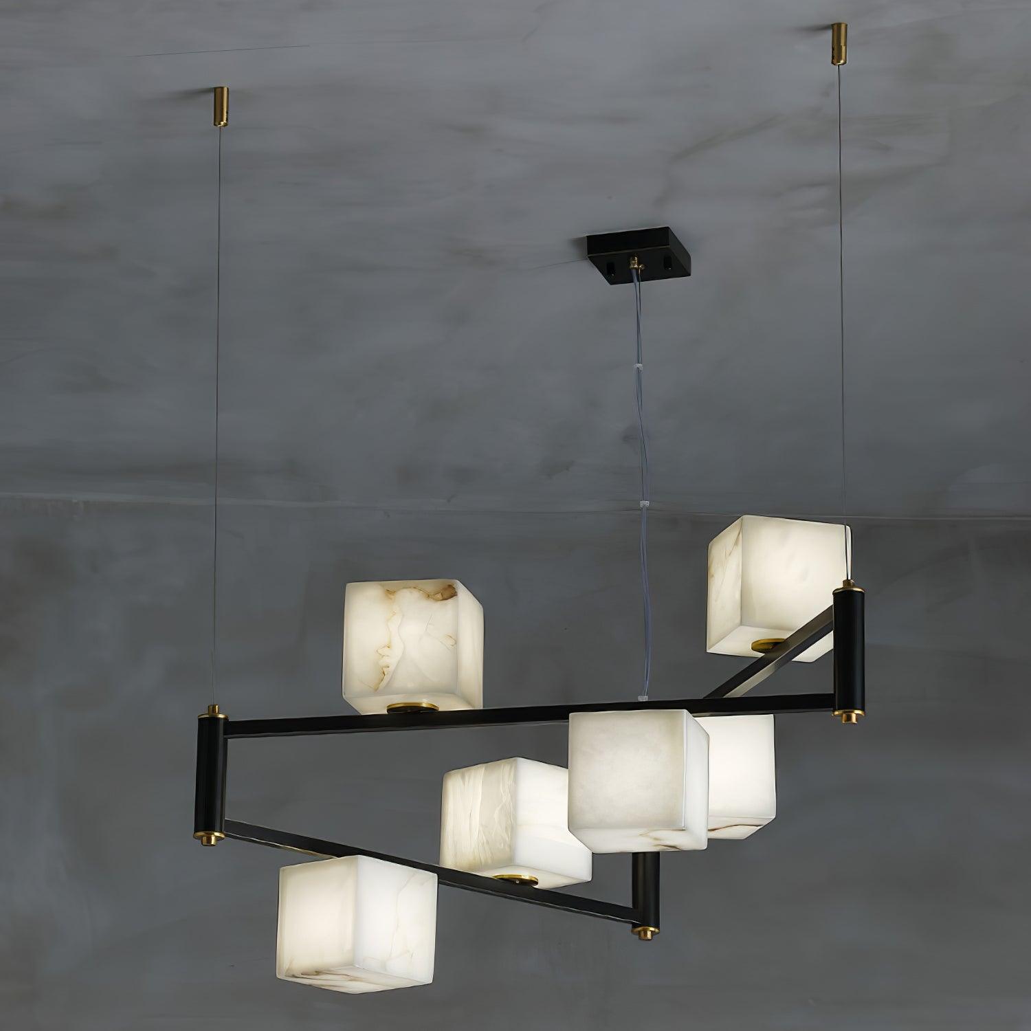 Alabaster Square Box Chandelier - YhLamps