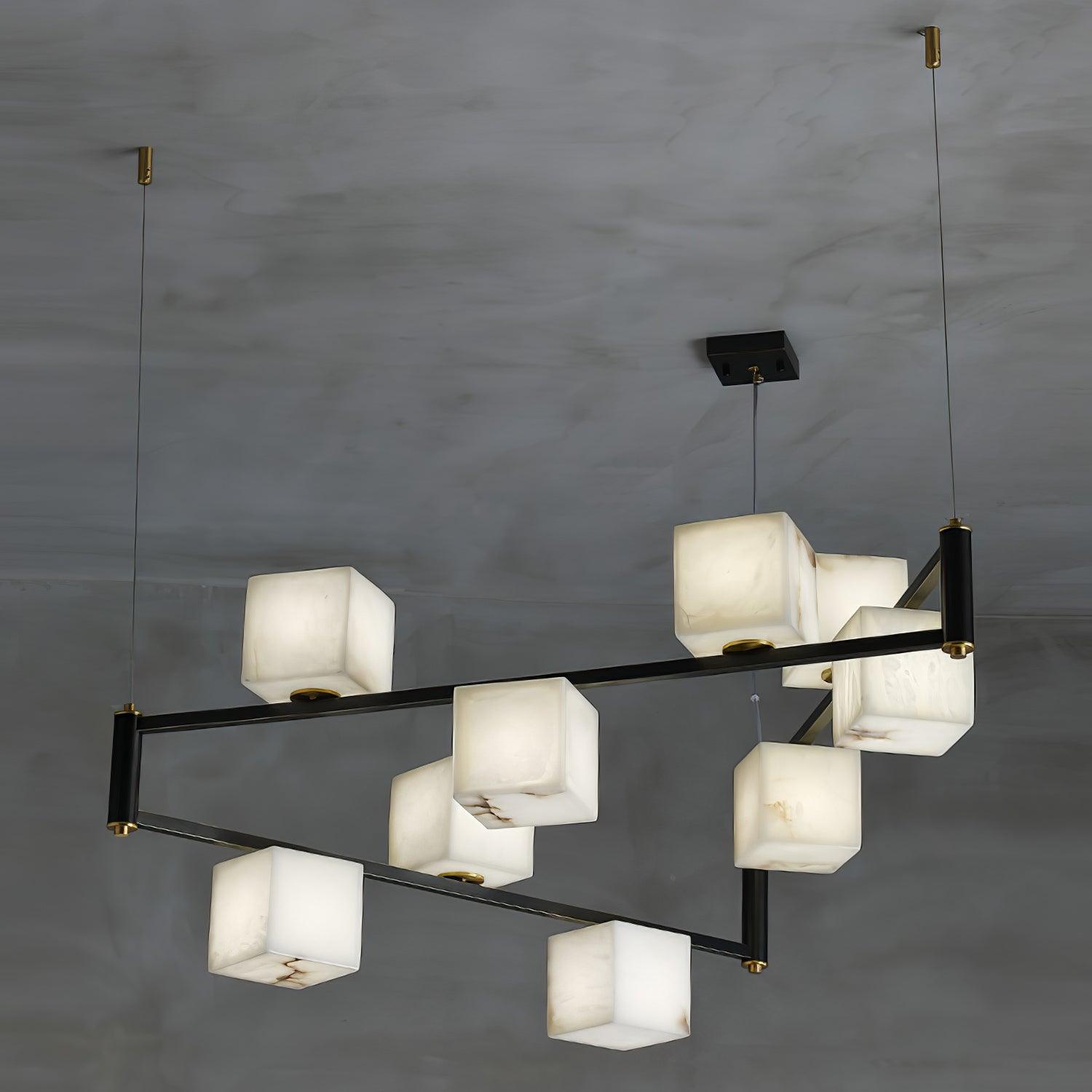 Alabaster Square Box Chandelier - YhLamps