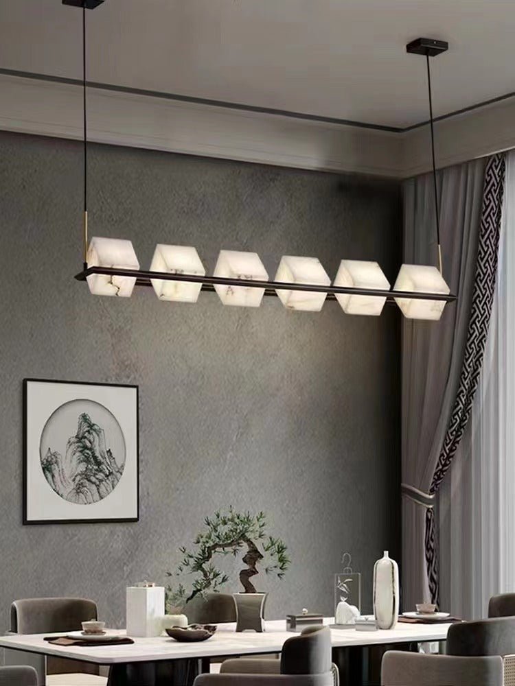 Alabaster Square Box Chandelier - YhLamps