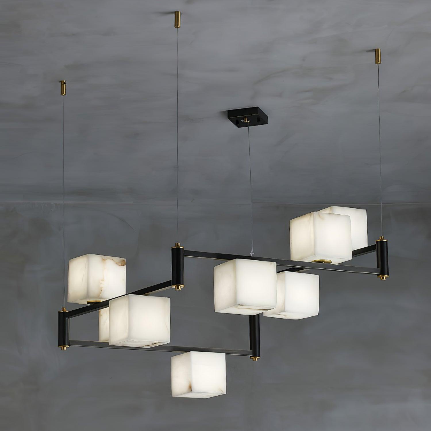 Alabaster Square Box Chandelier - YhLamps