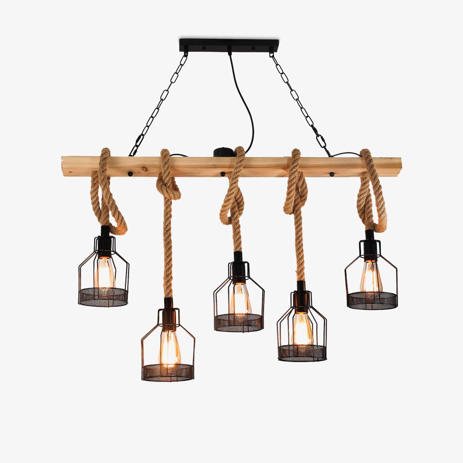 Hemp Rope Industrial Grenade Chandelier - YhLamps