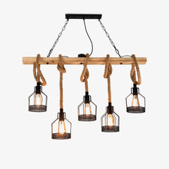 Hemp Rope Industrial Grenade Chandelier - YhLamps
