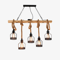 Hemp Rope Industrial Grenade Chandelier - YhLamps
