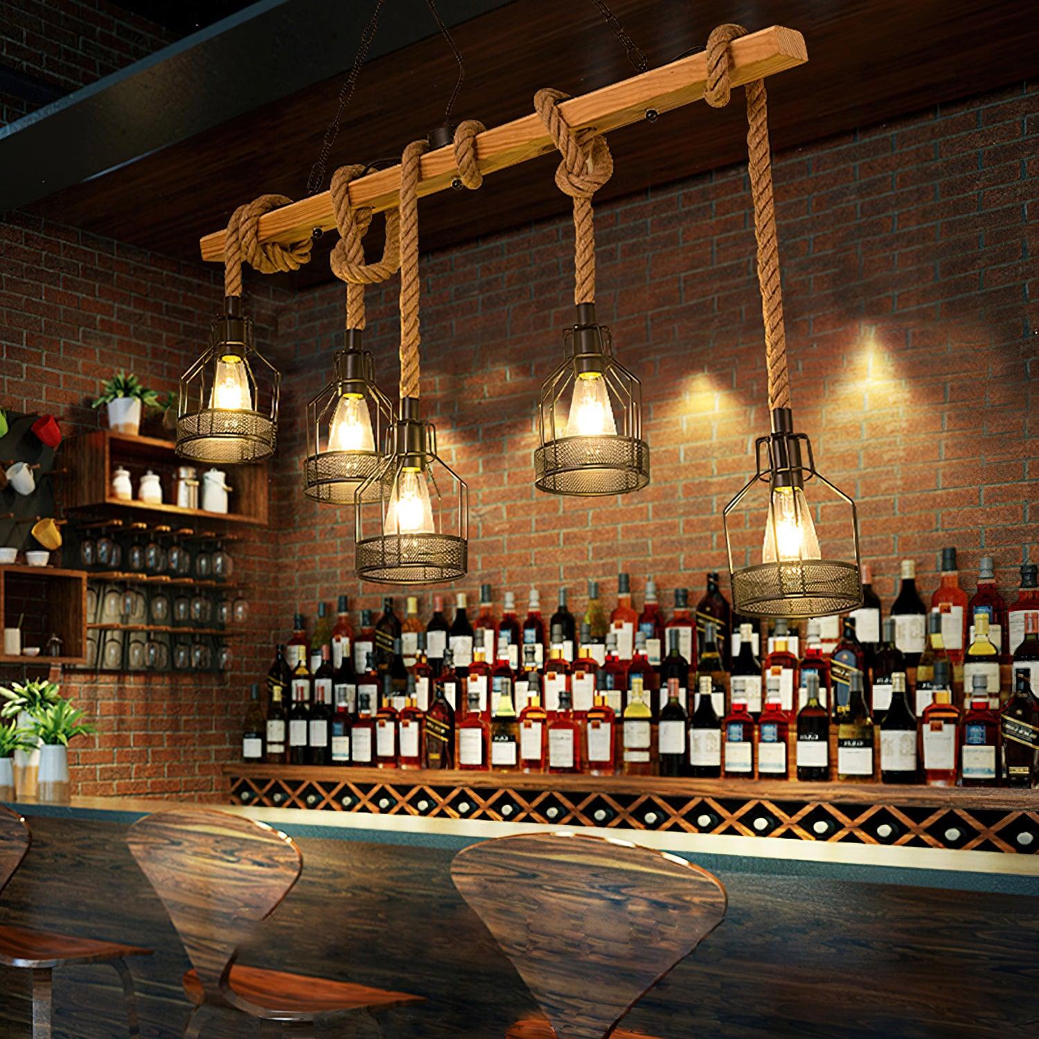 Hemp Rope Industrial Grenade Chandelier - YhLamps