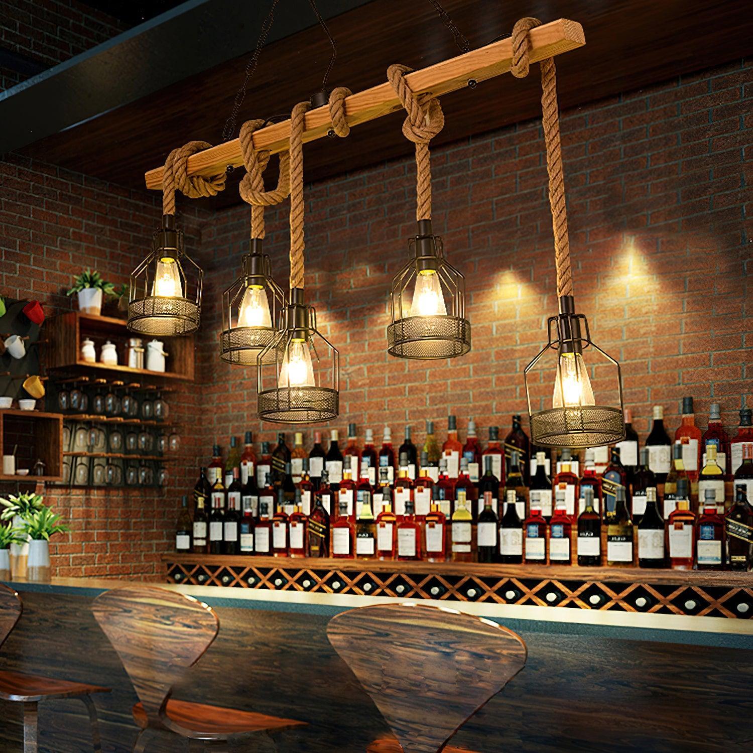 Hemp Rope Industrial Grenade Chandelier - YhLamps