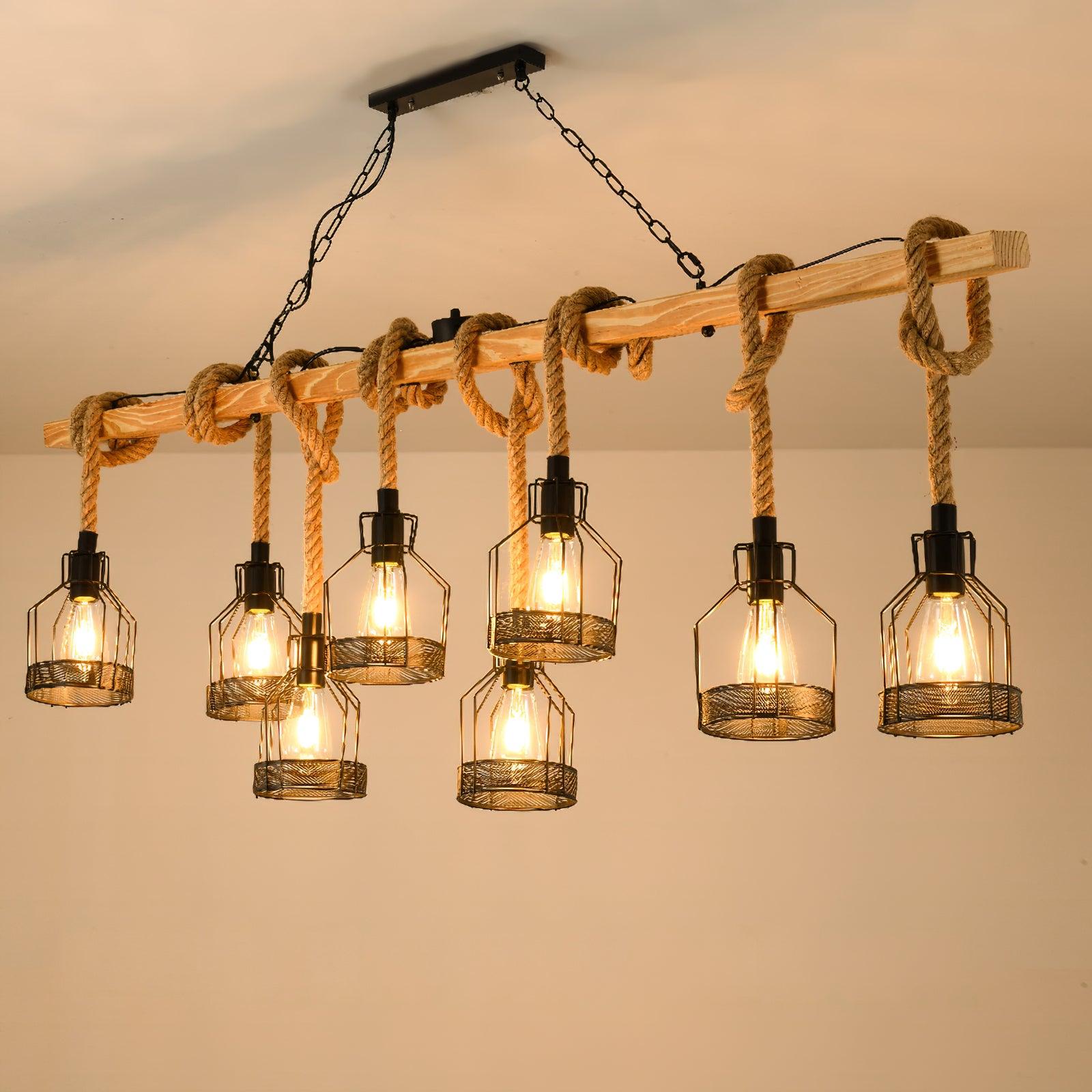 Hemp Rope Industrial Grenade Chandelier - YhLamps