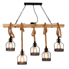 Hemp Rope Industrial Grenade Chandelier - YhLamps